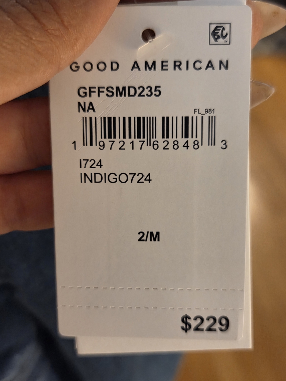 Good American Long Sleeve Midi Denim Dress NWT Retail $229-retrofete-zara-revolv - Picture 12 of 12